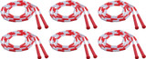 Champion Sports Plastic Segmented Jump Rope, 7 Feet - Red/White (6-Pack)