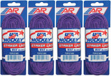 A&R Sports USA Hockey Striker Laces, Waxed 120" - Purple (4-Pack)
