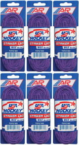 A&R Sports USA Hockey Striker Laces, Waxed 120" - Purple (6-Pack)