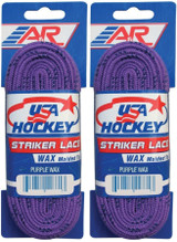 A&R Sports USA Hockey Striker Laces, Waxed 120" - Purple (2-Pack)
