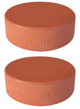 A&R Sports Official Ice Hockey Training Puck, 10 oz - Orange (2-Pack)