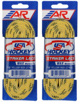 A&R Sports USA Hockey Striker Laces, Waxed 108" - Yellow (2-Pack)