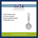 RSVP Endurance 18/8 Stainless Steel ¼ Cup Measuring Cup (4-Pack)