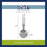 RSVP Endurance 18/8 Stainless Steel ⅓ Cup Measuring Cup (3-Pack)