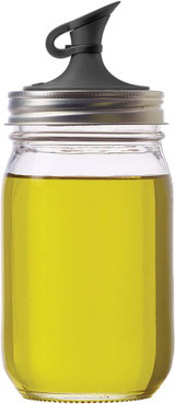 Jarware Oil Cruet for Regular Mouth Mason Jars - Black