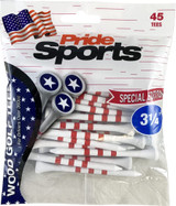 Pride Sports 45-Count Special Edition Wood Golf Tees, 3 ¼" - Star & Stripes