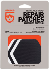 Gear Aid Tenacious Tape Repair Patches (4) 2.5 x 2.75 - Black + Clear