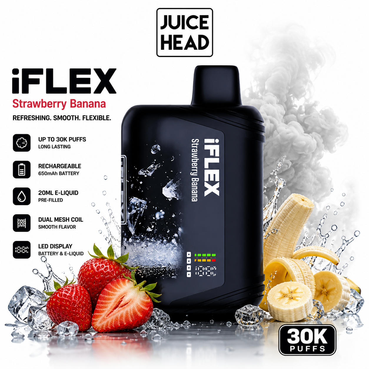 element disposable vape Juice Head iFlex 50000 Puffs Flavor:YUMMY Best RAZ Flavor Magic Mushroom Vape -