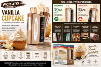 Foger Switch Pro Vanilla Cupcake 30000 Puffs Disposable Vape