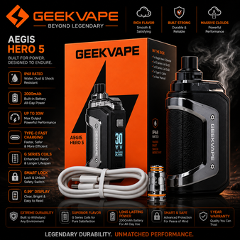 Geekvape Aegis Hero 5 Pod System Kit 50W Elements Vape