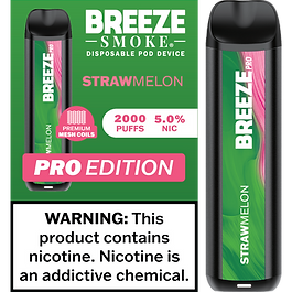 Breeze Pro Strawmelon Disposable Vape 2000 Puffs