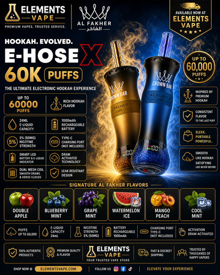 Al Fakher E-Hose X 60000 Puffs Disposable Vape | Elements Vape