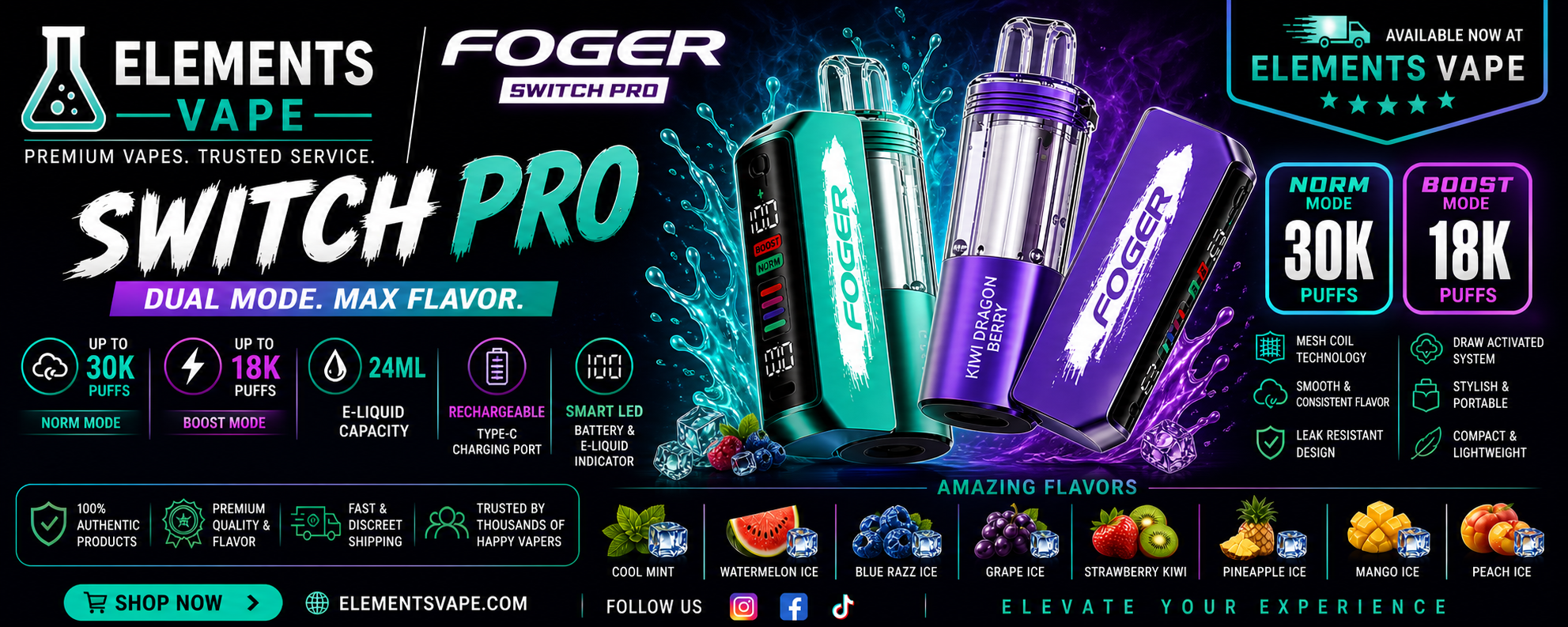 Foger Vape Collection Disposable Vape Elements Vape USA