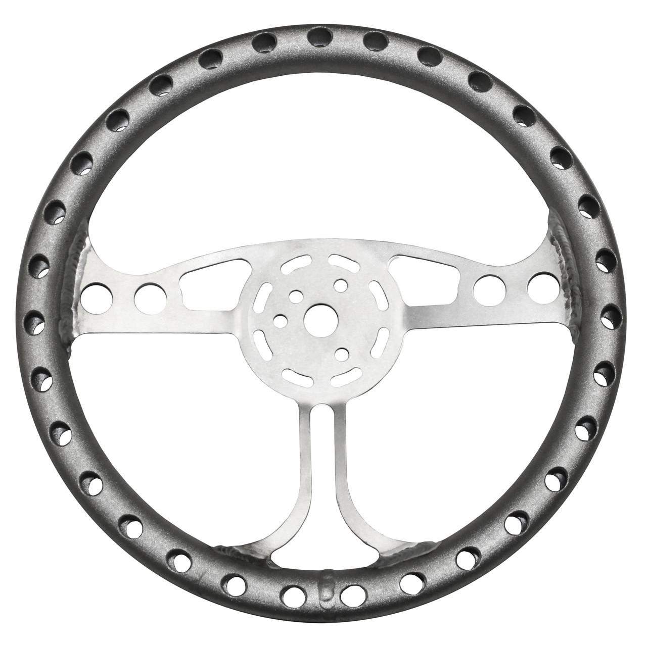 13 in. QM Max Lightweight Dished Steering Wheel, 3-Bolt, Raw | Quarter-Max