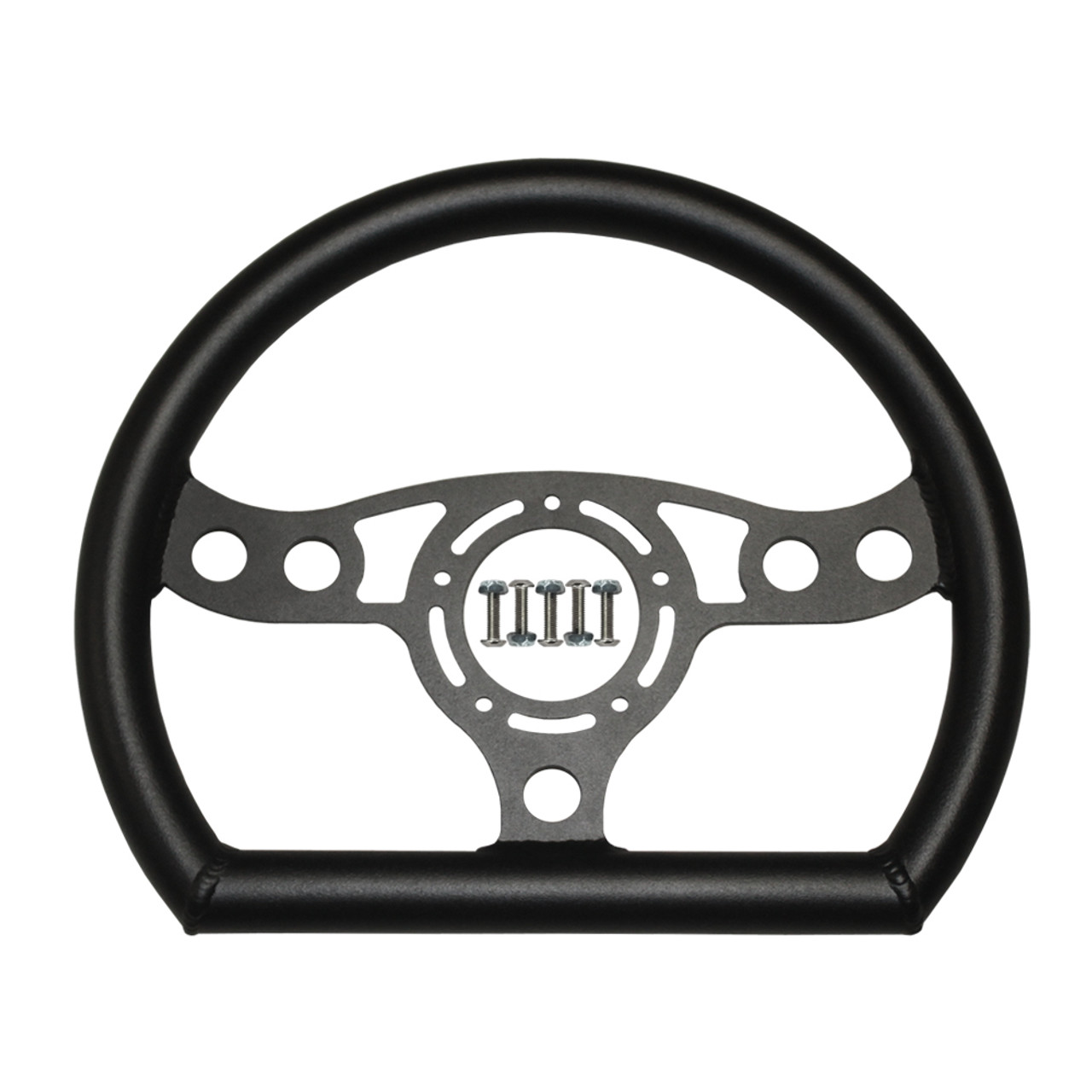 12 in. QM Max Lightweight D-Shape Steering Wheel, 5-Bolt, Black | Quarter-Max