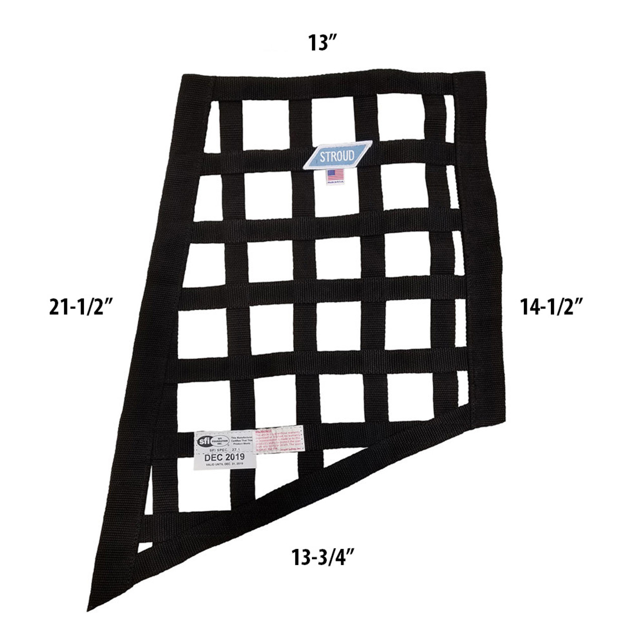 Stroud 505QM Custom Window Net, 20-1/2 in. x 12-1/2 in. x 14-1/2 in. x 18 in. | Quarter-Max