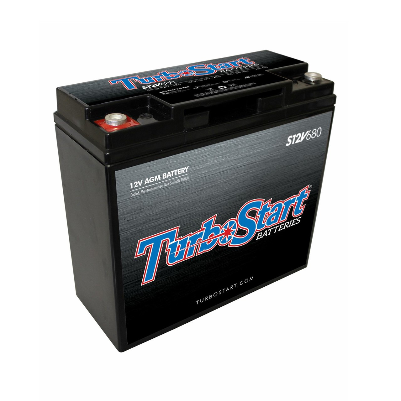 TurboStart S12V680 12V AGM Race Battery | Quarter-Max