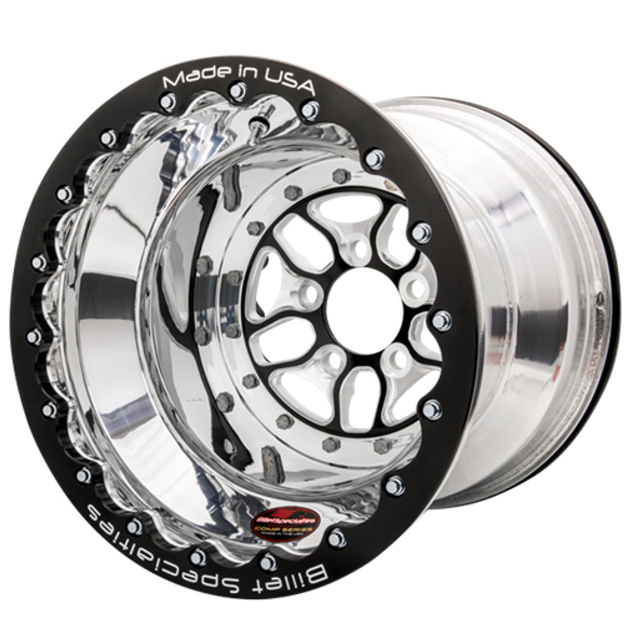 Billet Specialties Comp 7 DBL Rear Black Wheels | Quarter-Max
