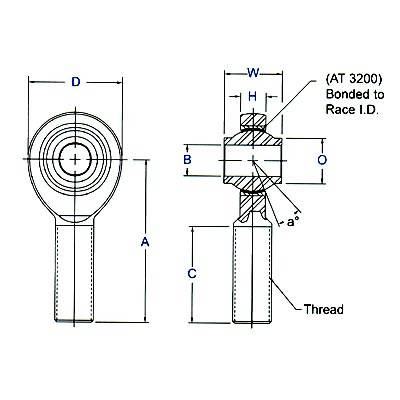 Aurora Bearing HXAM Series Rod Ends HXAM-6T | Quarter-Max