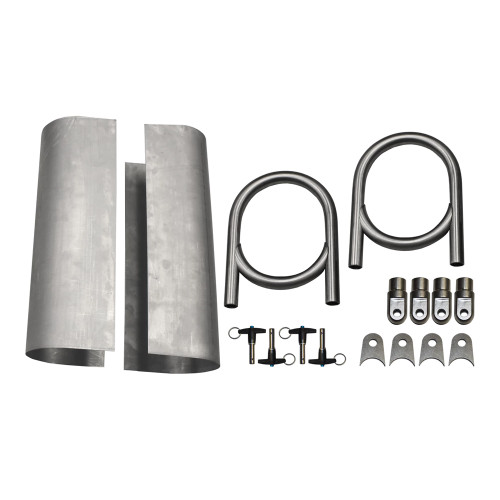 Driveshaft Tunnel Kit, Unwelded Cover, 18 in., Titanium | Quarter-Max