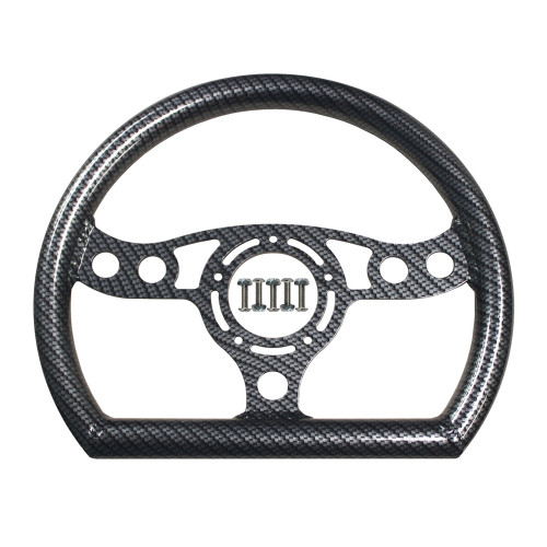 12 in. QM Max Lightweight D-Shape Steering Wheel, 5-Bolt, Carbon Finish | Quarter-Max
