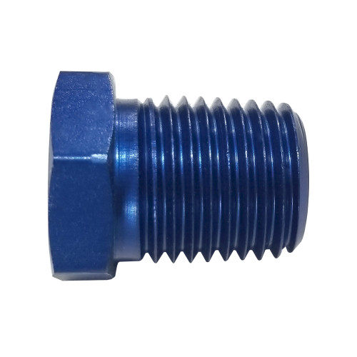 1/4 NPT Male to 1/8 NPT Female Fitting, Aluminum, Blue | Quarter-Max