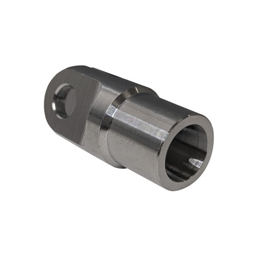 Clevis, Fits 5/8 in. OD x .050 in. W Tube, .140 in. Slot, .250 in. Hole, Titanium QM-218118 | Quarter-Max