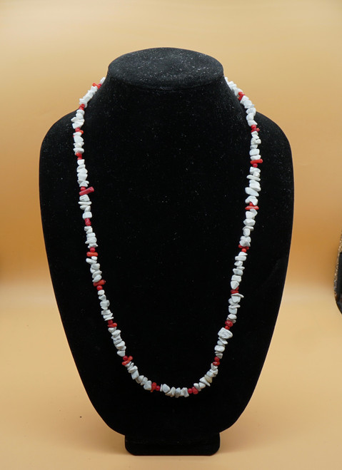 Howlite & Coral Handmade Necklace Howlite & Coral Handmade Necklace