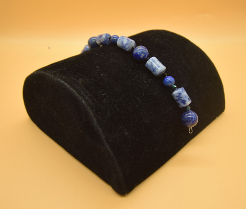 Lapis Lazuli & Jet Crystal Bracelet