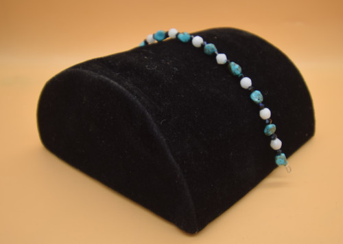 mountain jade, turquoise, jet handmade bracelet