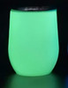 12 oz Glow In Dark GREEN Wine Glass Sublimation Tumbler w/ Push In Lid