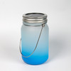 15 Oz Solar Fairy Light Sublimation Glass Lantern with Wire Handle - Blue