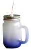 14 Oz Color Gradient Sublimation Glass Mason Jar Tumbler with Handle - PURPLE