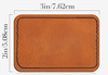 2" x 3" Caramel/Brown Rectangle Faux Leather Patch with Heat Adhesive Back