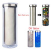 20 oz Pre-Drilled Plastic Snow Globe Stainless Sublimation Tumbler w/ Push In Lid