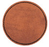 2.5" Caramel/Brown Round Faux Leather Patch with Heat Adhesive Back