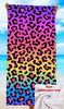 27.6" x 59.1" Patterned Microfiber Sublimation Back Towel - Rainbow Leopard, Leopard, Cow Print