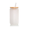 20 Oz Frosted Glass Sublimation Tumbler w/ Bamboo Lid & Plastic Straw