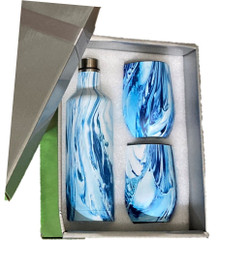 Wine Gift Set - Blue Marble