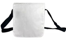 Black Sublimation  Messenger Bag with Shoulder Strap- Medium