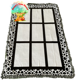 50" x 60" Sublimation 9 Panel Patterned Blanket - Cow Print