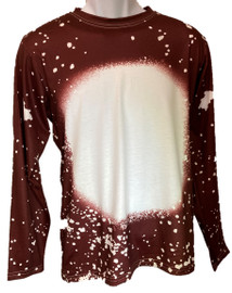 Adult Unisex Faux Bleach Long Sleeve T-Shirt - Aggie Burgundy