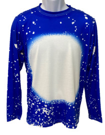 Adult Unisex Faux Bleach Long Sleeve T-Shirt - Bright Blue