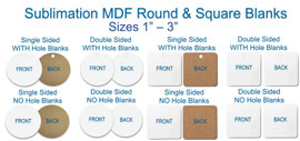 Sublimation MDF White Glossy Shapes - Round & Square