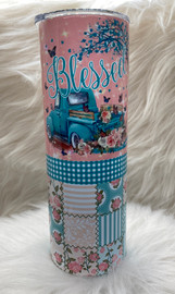 Blessed Pink/Teal Truck Drinkware