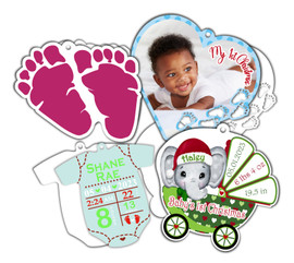 DS Sublimation MDF Baby Ornament Blanks with SVG / PNG Included - 4 Styles Available