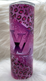 Purple Leopard Glitter Stripe LV Drinkware
