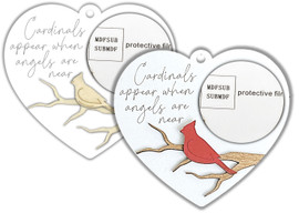 Cardinals Appear When Angles Are Near MDF Ornament with 2" Sublimation MDF Round