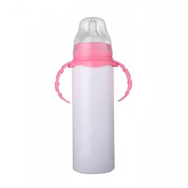 8oz Straight Pink Baby Bottle Sublimation Tumbler