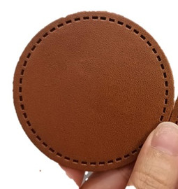 Faux Leather 2.5" Round Patch with Adhesive Backing